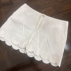 Lilly Pulitzer NWOT Skort Skirt White Scalloped Hem Collette short Sz 14